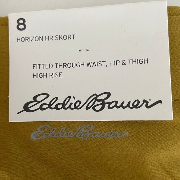 Eddie Bauer Horizon HR Skort w Liner Shorts Hi Rise UPF 50+ Active Gold Sz 8 NWT - Picture 8 of 12